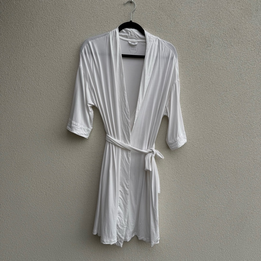 White Cozy Earth Bamboo Robe